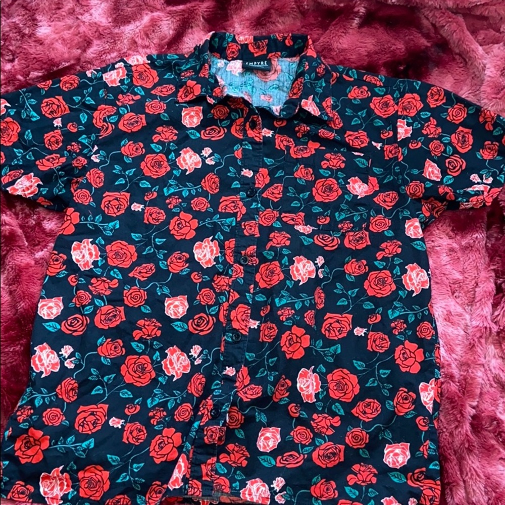 Rose design button up